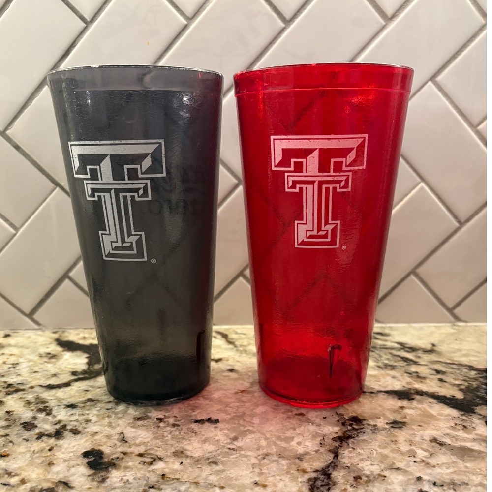 Texas Tech Red Raiders Coca Cola Zero Plastic Tumbler Cups Set of 2‎